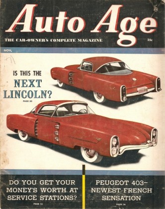 AUTO AGE 1955 NOV - LINCOLN CONCEPTS, PEUGEOT 403, AMC BIG CARS*